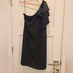 Club Monaco Black One-Shoulder Dress with Ruffle NWT